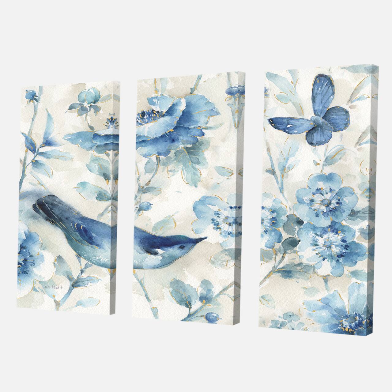 Designart - Indigold Bird Cottage Family II - Farmhouse Premium Canvas Wall Art